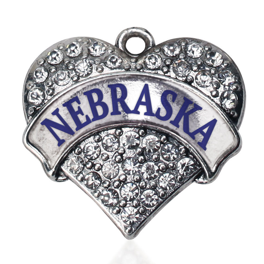 Nebraska Pave Heart Charm