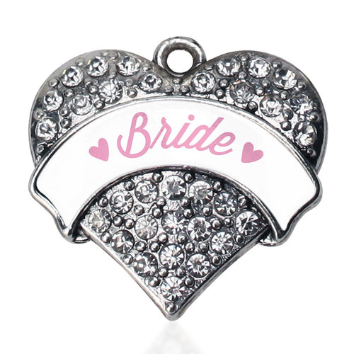 Light Pink Bride Pave Heart Charm