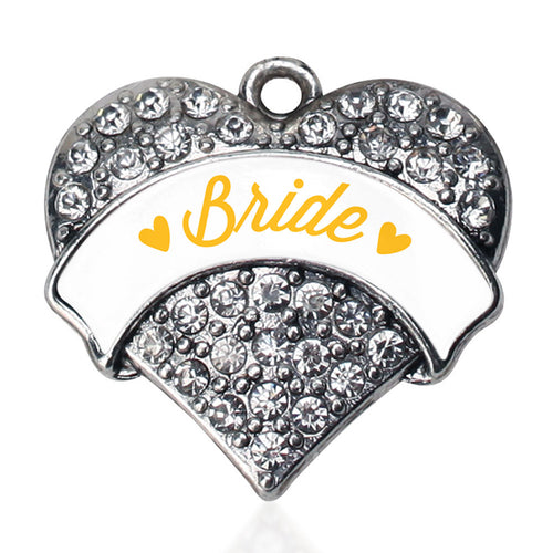 Marigold Bride  Pave Heart Charm