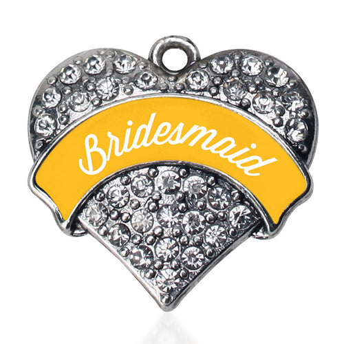 Marigold Bridesmaid  Pave Heart Charm