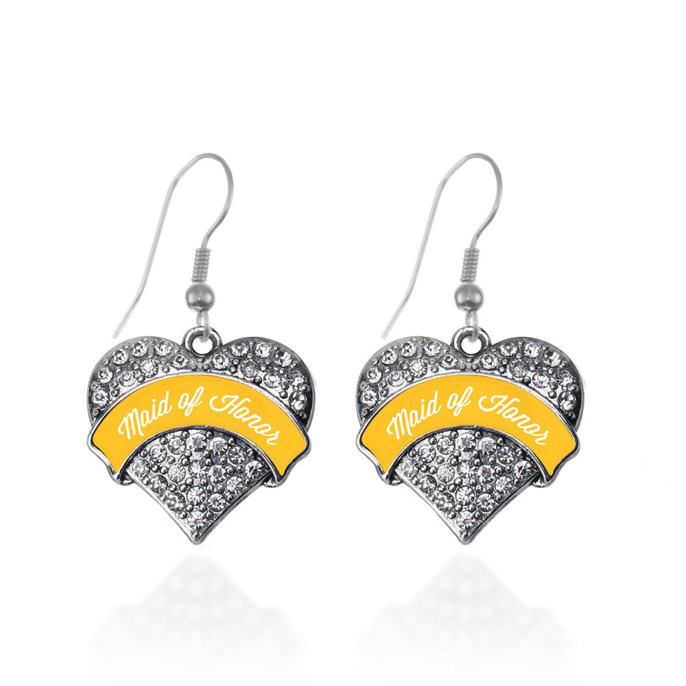 Marigold Maid of Honor Pave Heart Charm