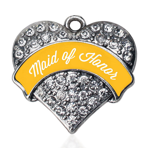 Marigold Maid of Honor Pave Heart Charm