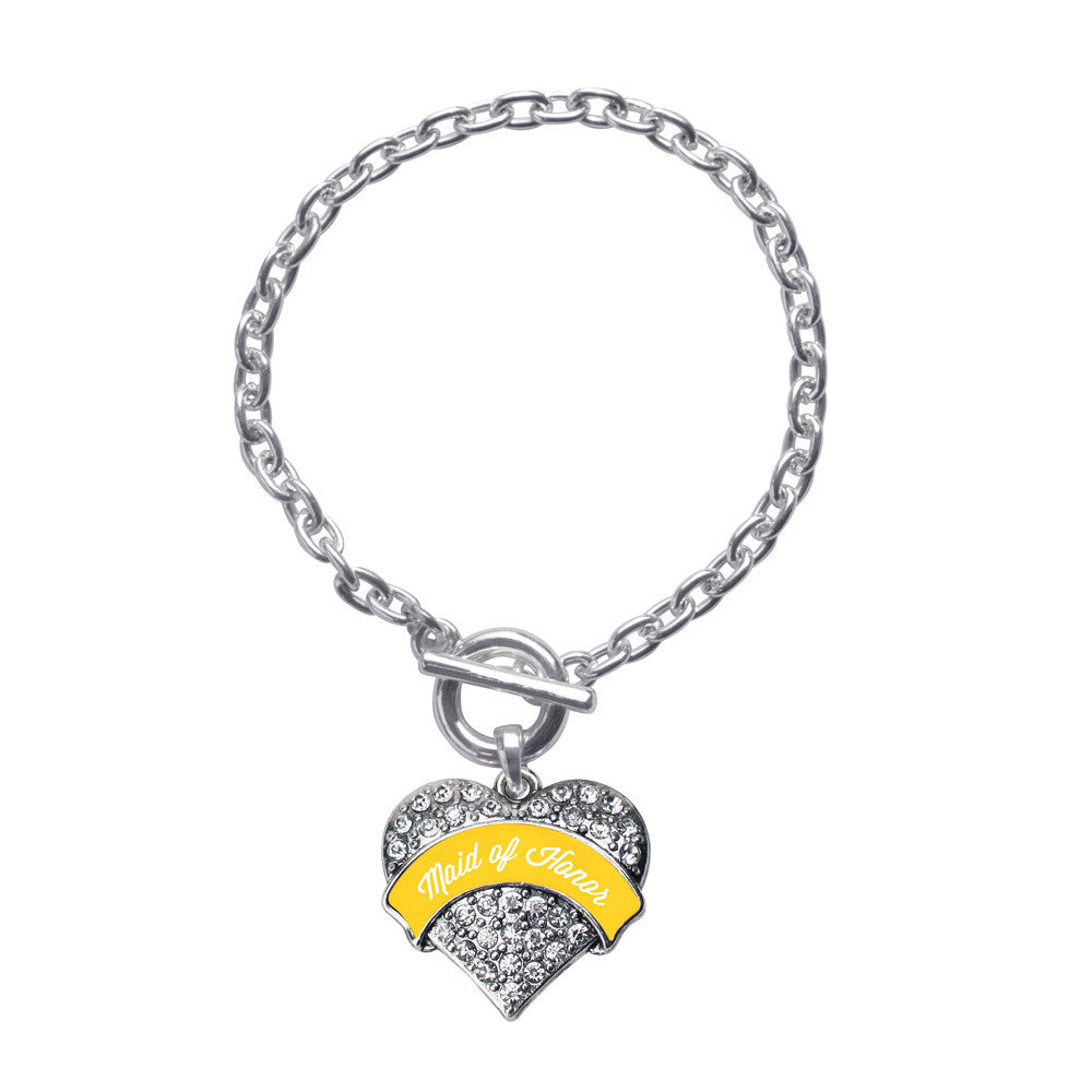 Marigold Maid of Honor Pave Heart Charm