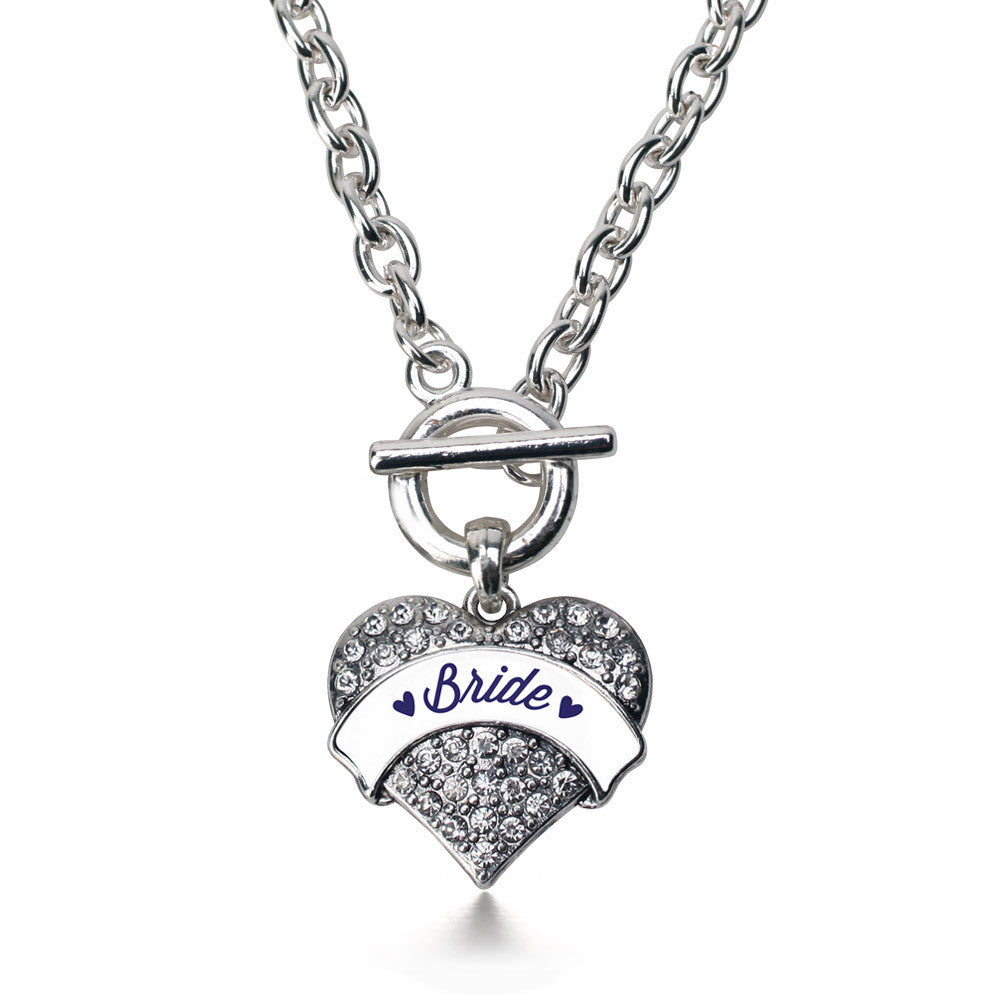 Navy Blue Bride  Pave Heart Charm