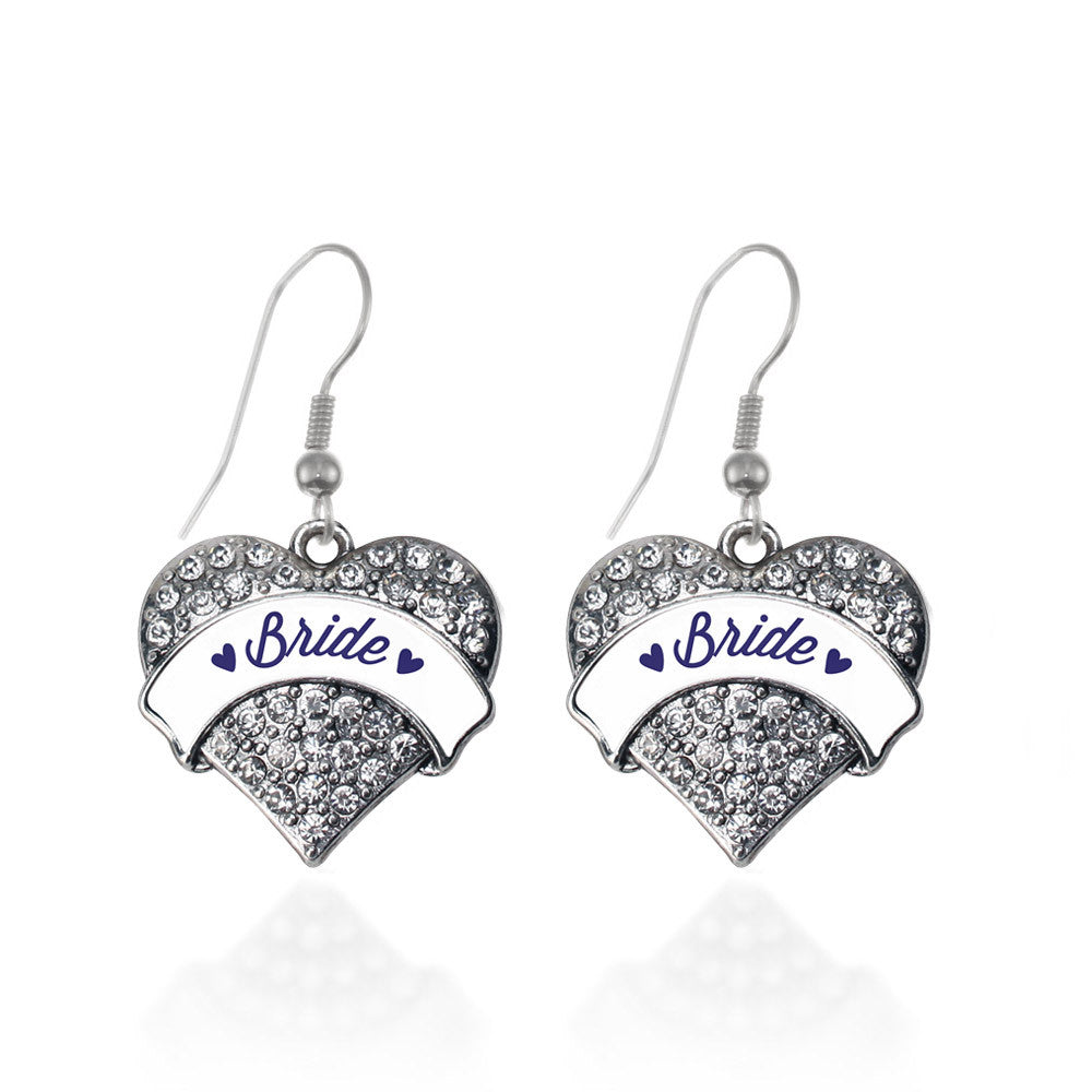 Navy Blue Bride  Pave Heart Charm
