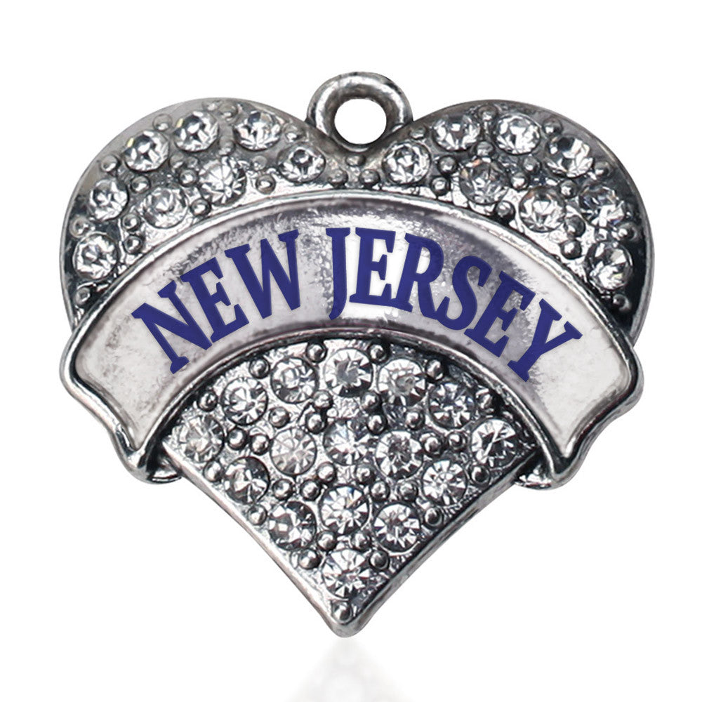 New Jersey Pave Heart Charm