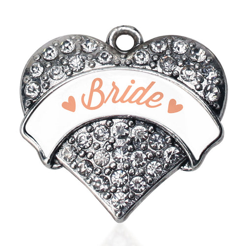 Peach Bride Pave Heart Charm