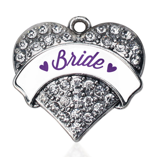 Purple Bride  Pave Heart Charm
