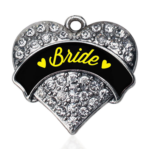 Yellow Bride  Pave Heart Charm