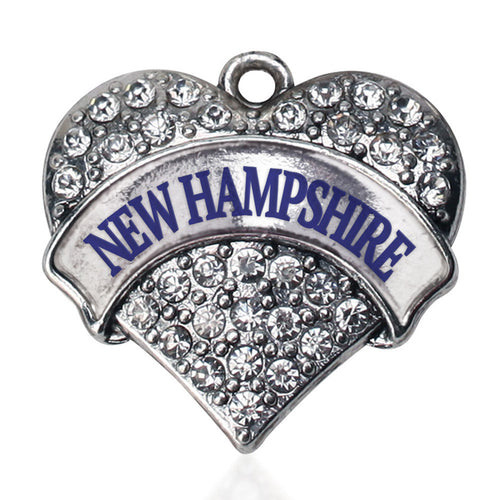 New Hampshire Pave Heart Charm