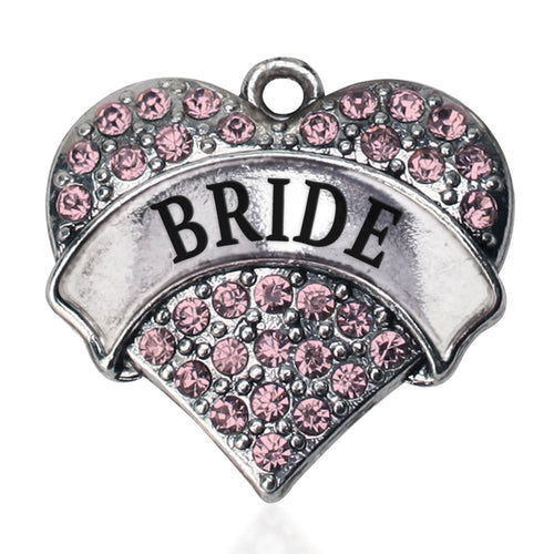 Pink Bride Pave Heart Charm