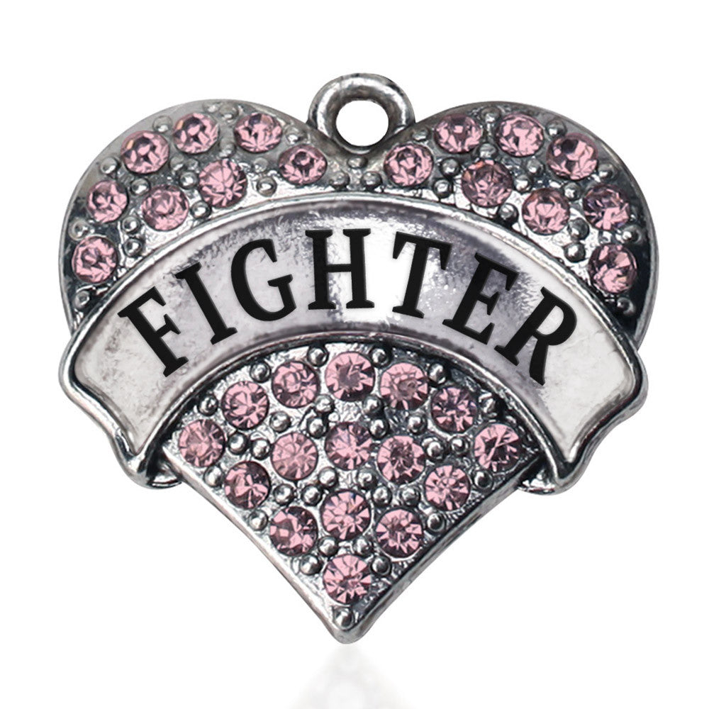 Pink Fighter Pave Heart Charm