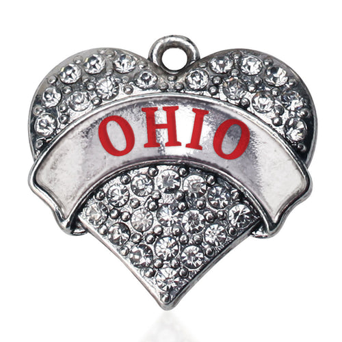 Ohio Pave Heart Charm