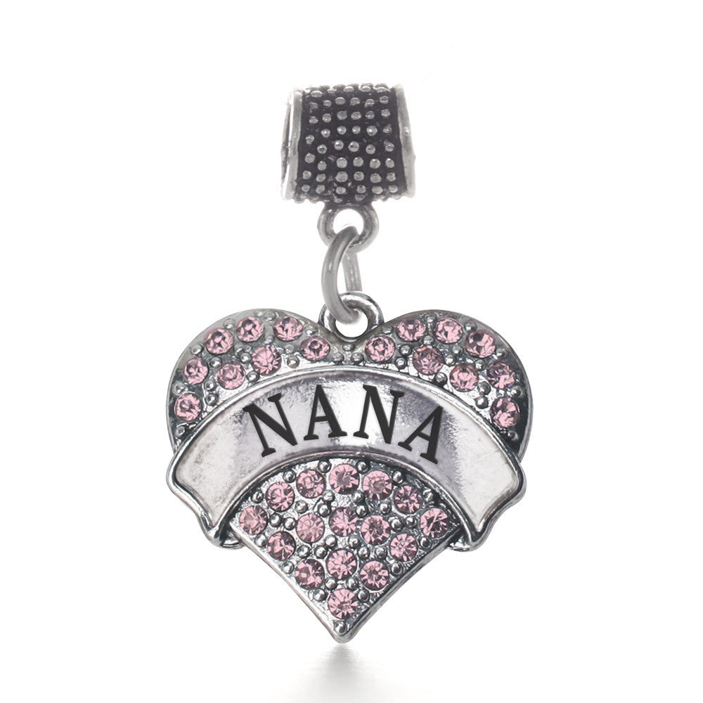 Pink Nana Pave Heart Charm