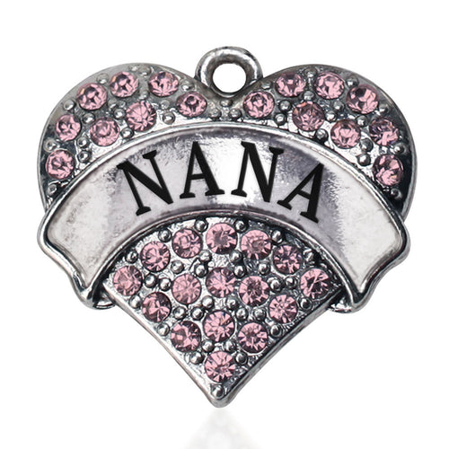 Pink Nana Pave Heart Charm