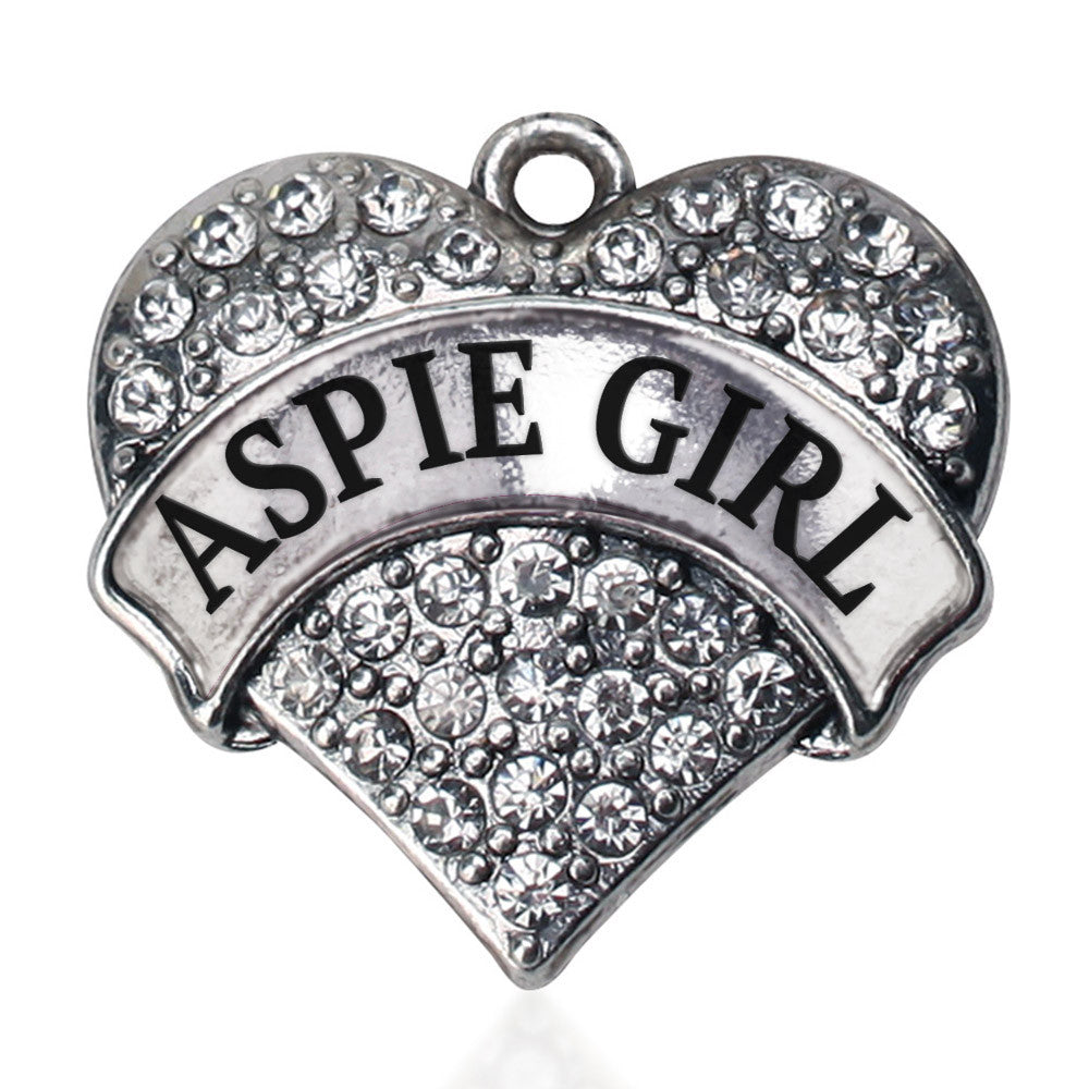 Aspie Girl Pave Heart Charm