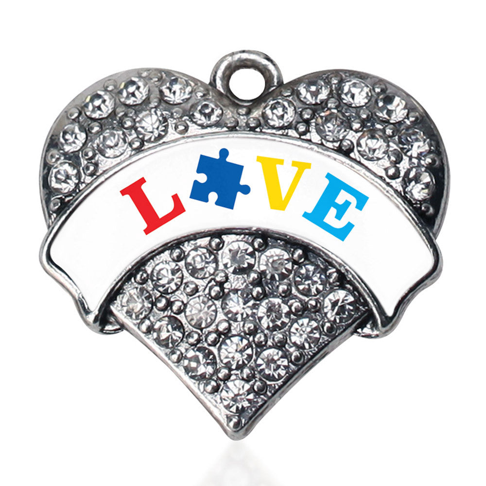 Autism Love Pave Heart Charm