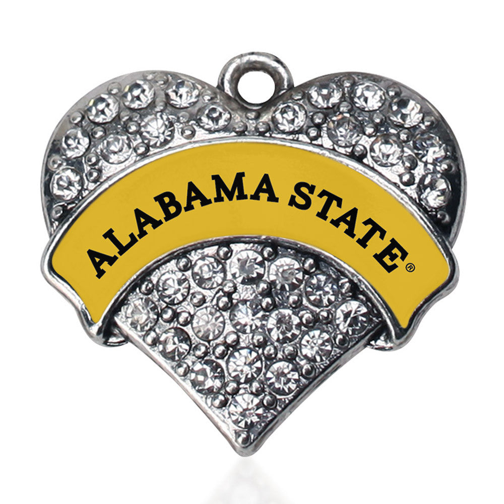 Alabama State University [NCAA] Pave Heart Charm