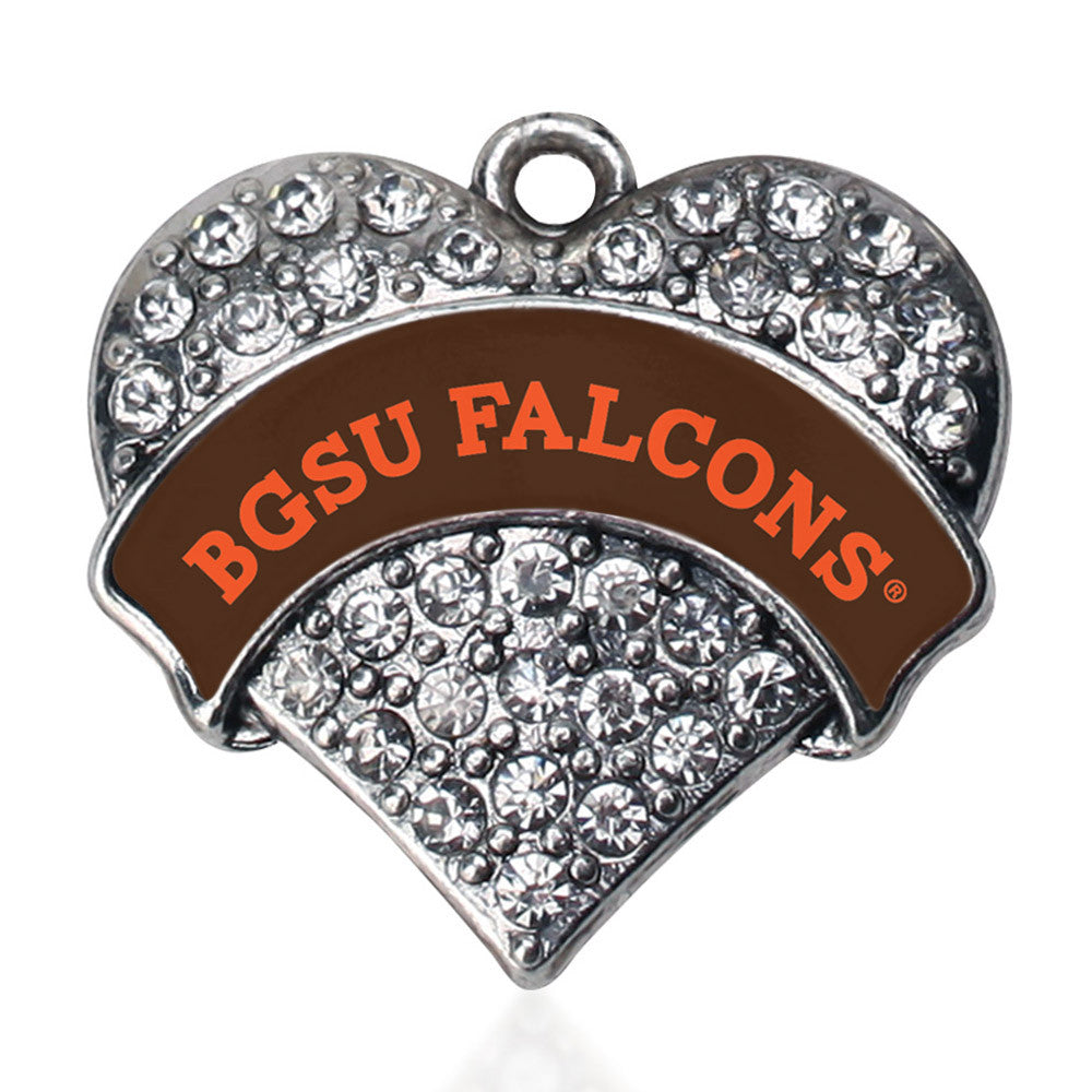 BGSU Falcons [NCAA] Pave Heart Charm