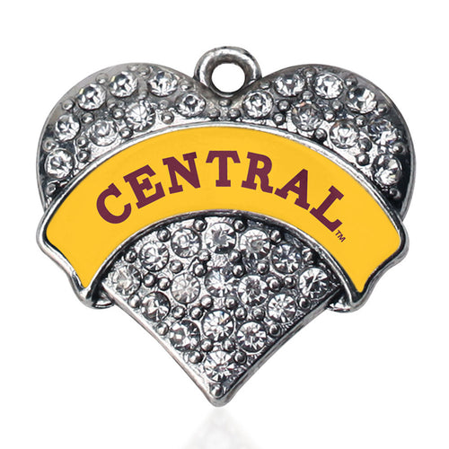 Central Michigan [NCAA] Pave Heart Charm