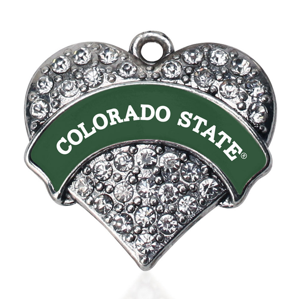 Colorado State University [NCAA] Pave Heart Charm