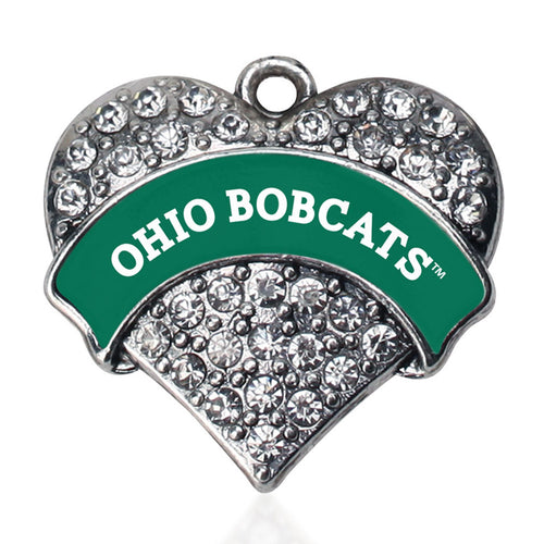 Ohio University Bobcats [NCAA] Pave Heart Charm