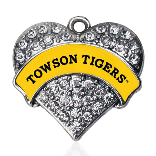 Towson University Tigers [NCAA] Pave Heart Charm