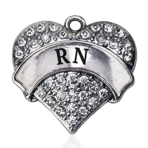 RN  Pave Heart Charm