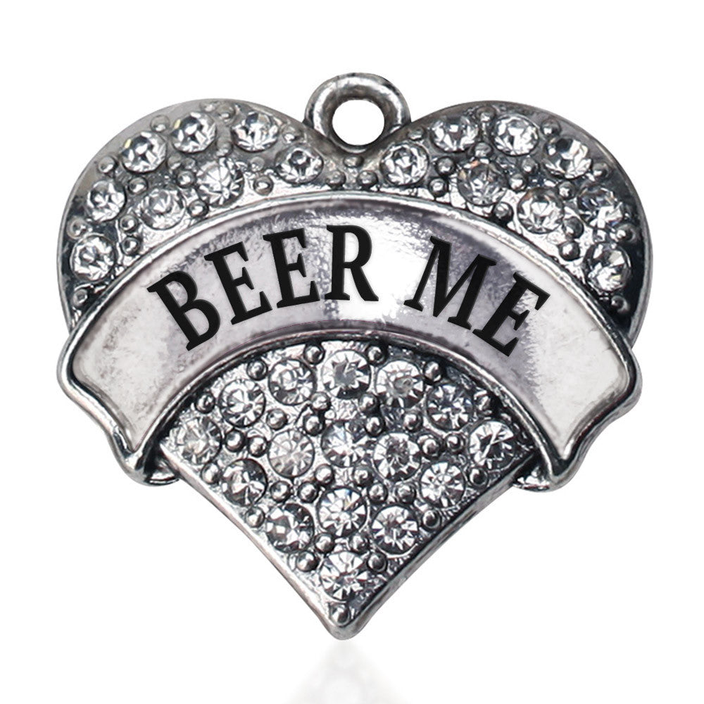 Beer Me Pave Heart Charm