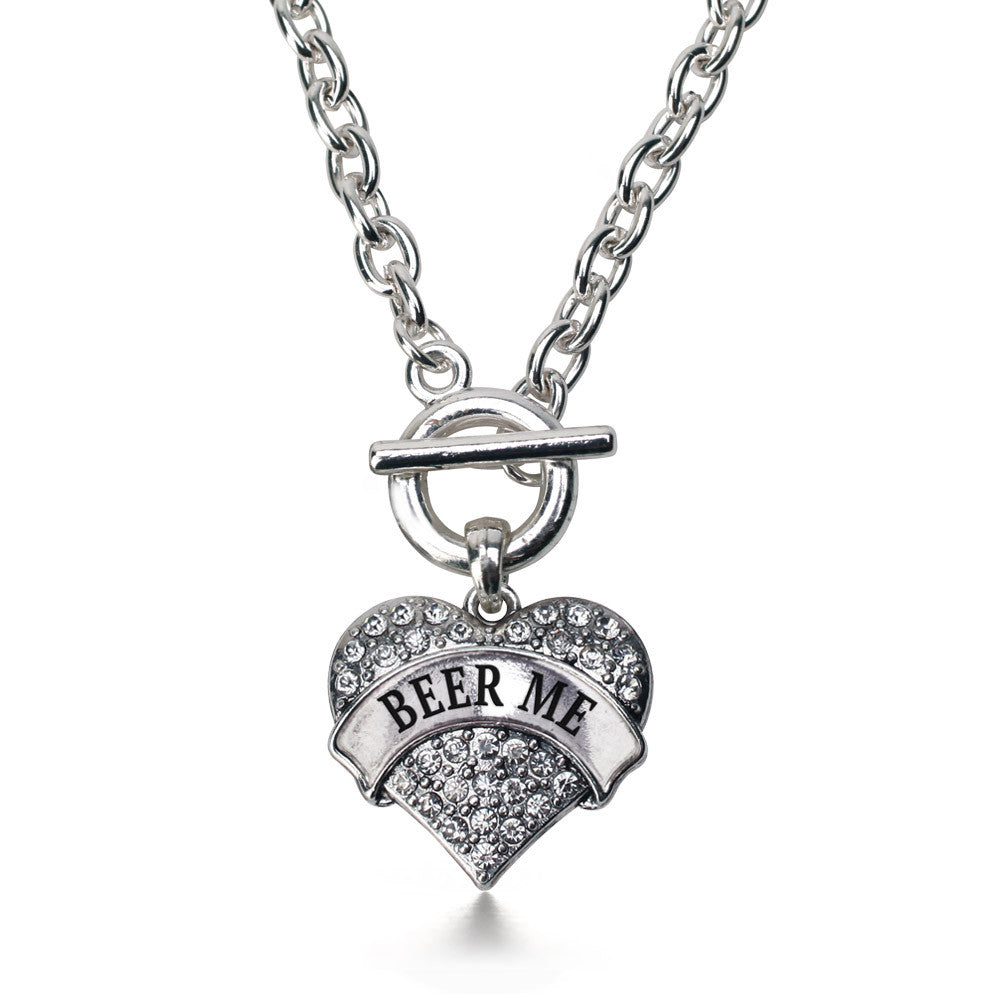 Beer Me Pave Heart Charm