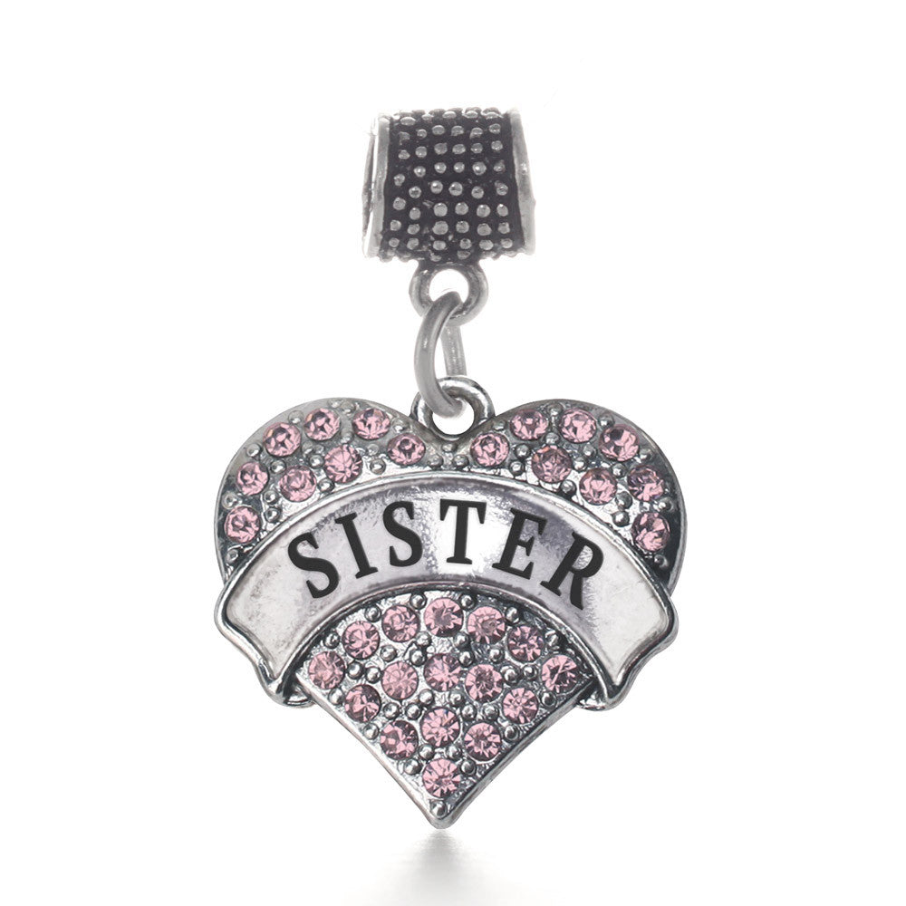Pink Sister Pave Heart Charm