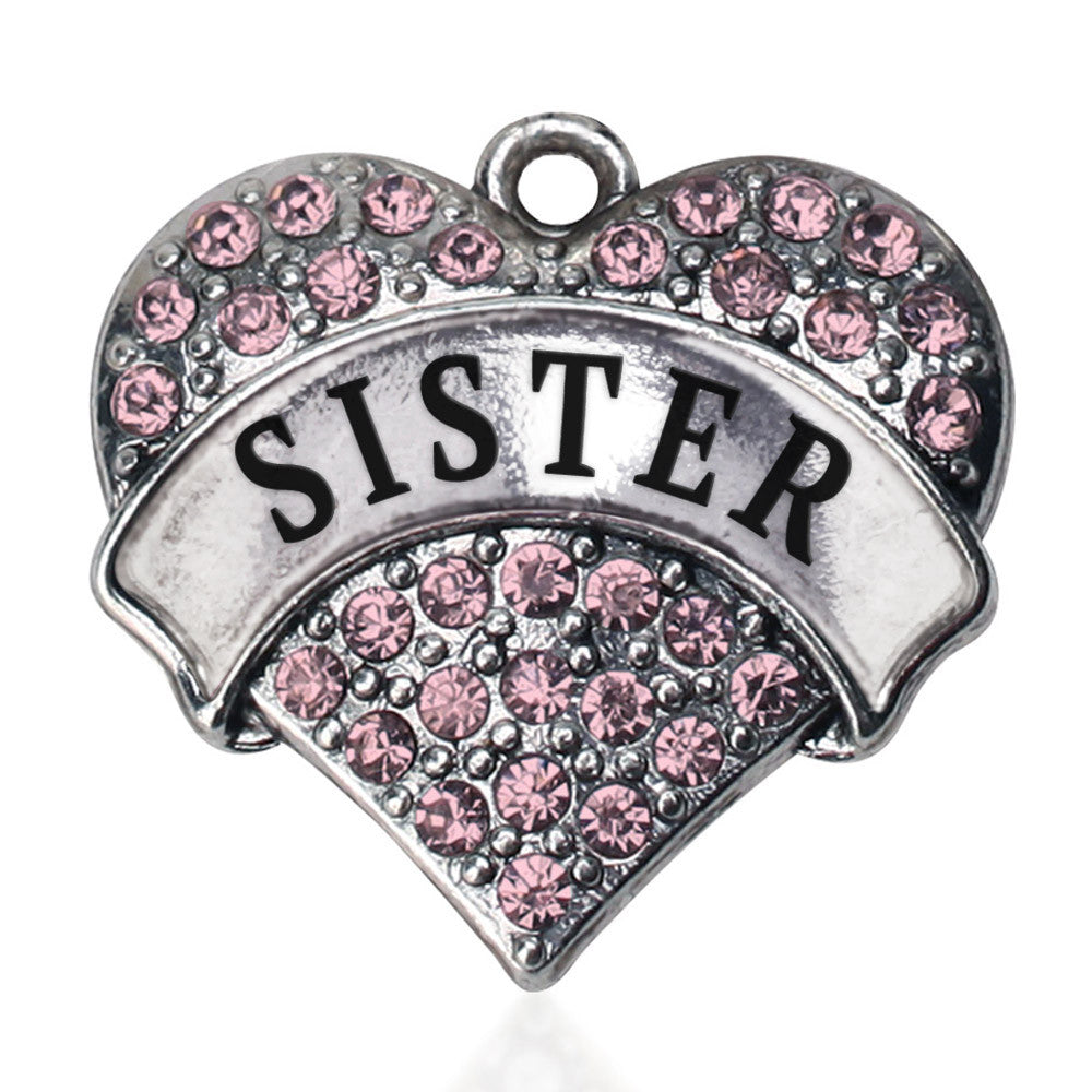 Pink Sister Pave Heart Charm