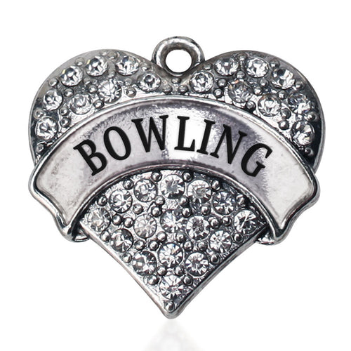 Bowling  Pave Heart Charm