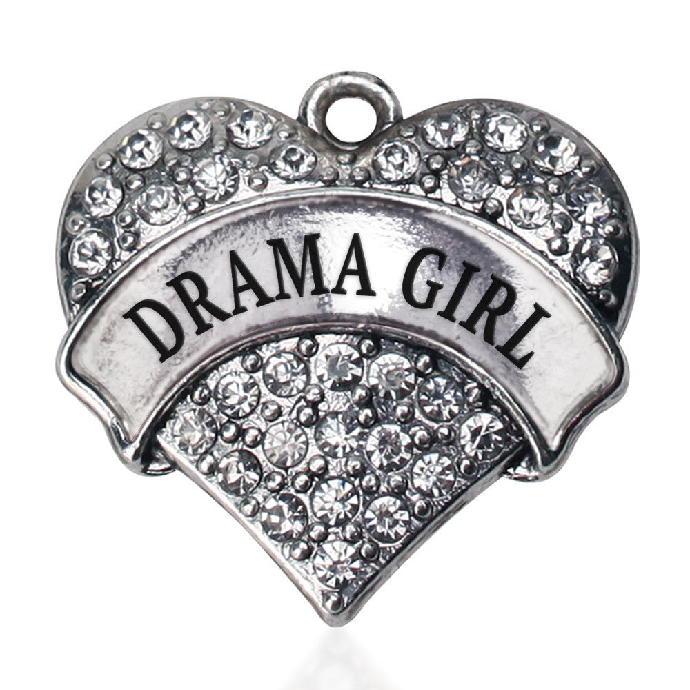 Drama Girl  Pave Heart Charm