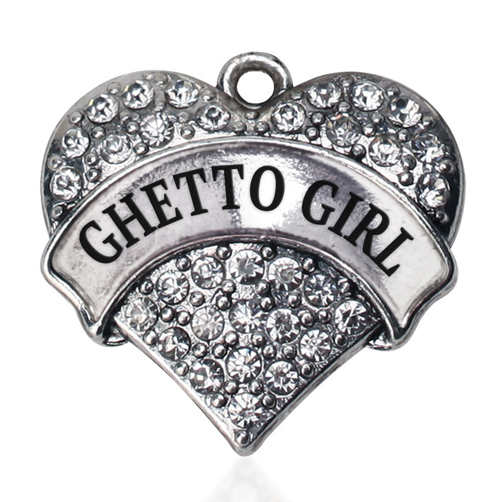Ghetto Girl  Pave Heart Charm