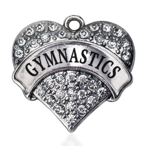 Gymnastics  Pave Heart Charm