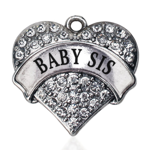 Baby Sis  Pave Heart Charm