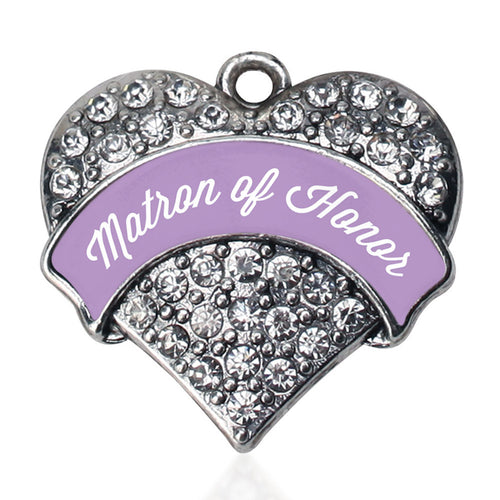 Lavender Matron Pave Heart Charm