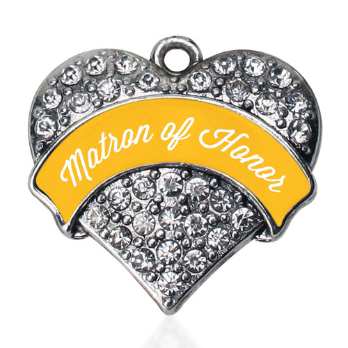 Marigold Matron  Pave Heart Charm