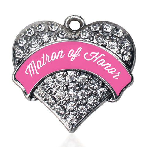 Pink Matron  Pave Heart Charm