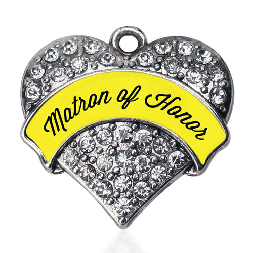 Yellow Matron Pave Heart Charm