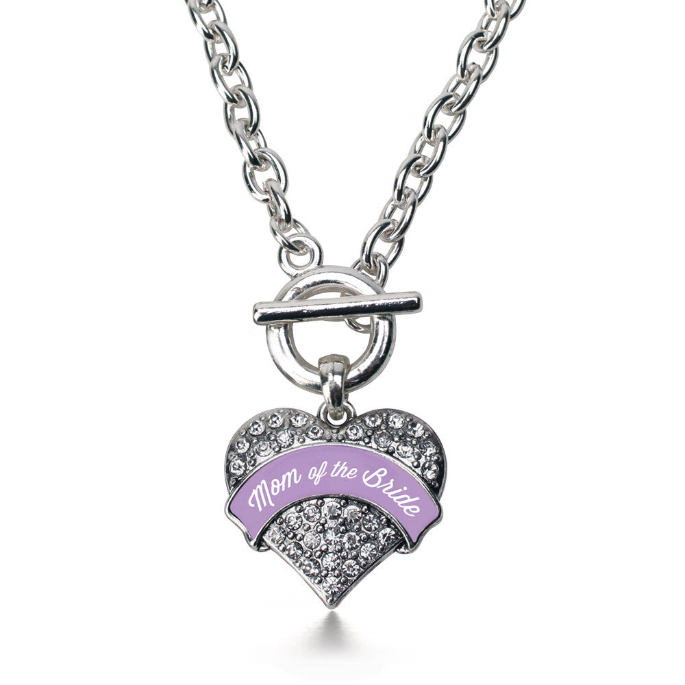 Lavender Mom of the Bride  Pave Heart Charm