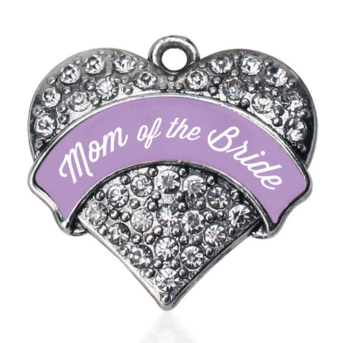 Lavender Mom of the Bride  Pave Heart Charm