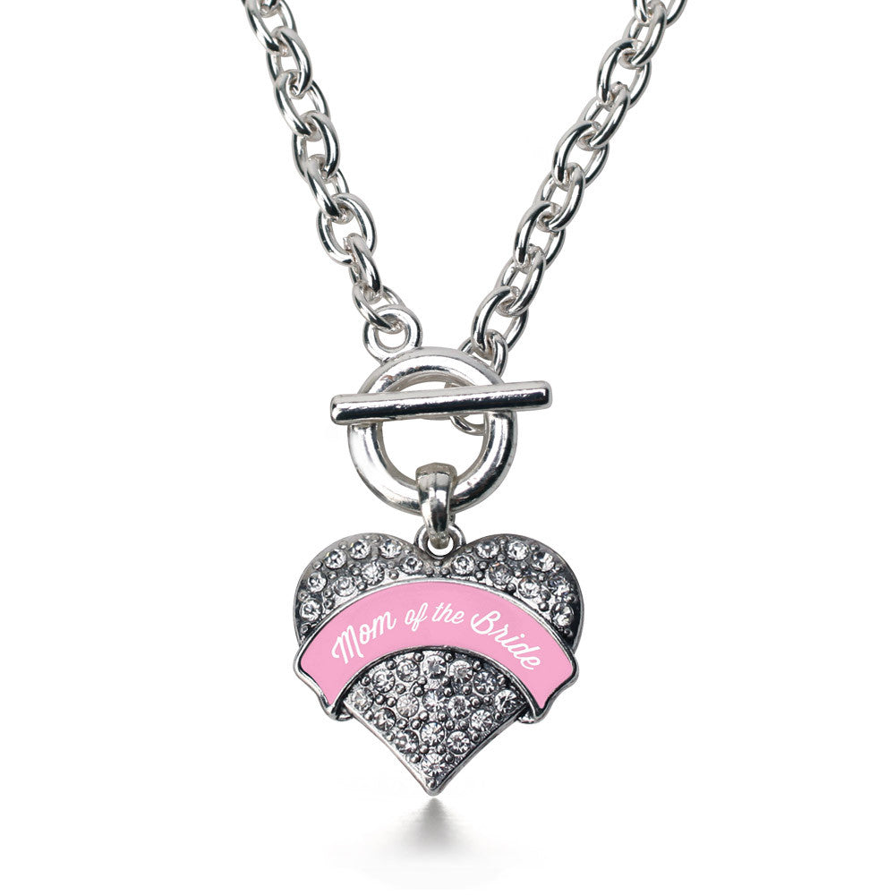 Light Pink Mom of the Bride Pave Heart Charm