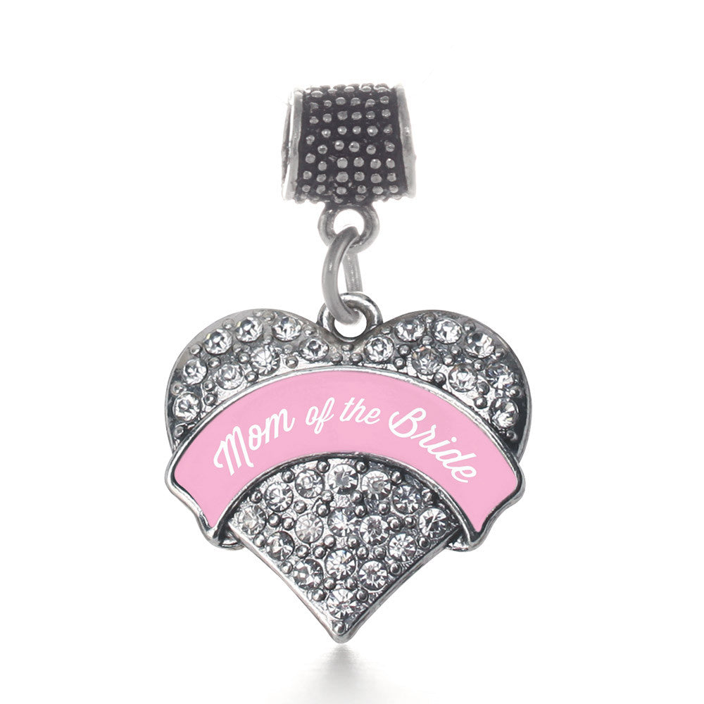 Light Pink Mom of the Bride Pave Heart Charm