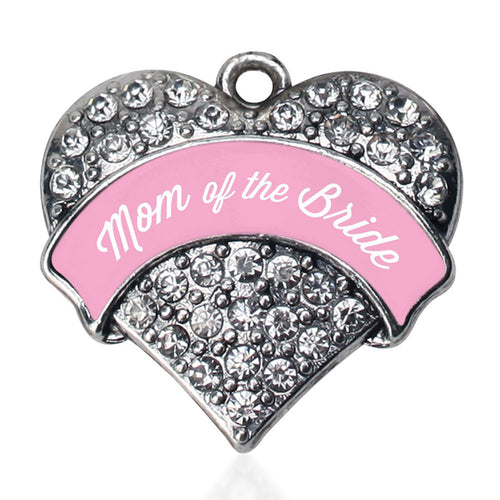 Light Pink Mom of the Bride Pave Heart Charm