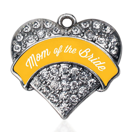 Marigold Mom of the Bride Pave Heart Charm
