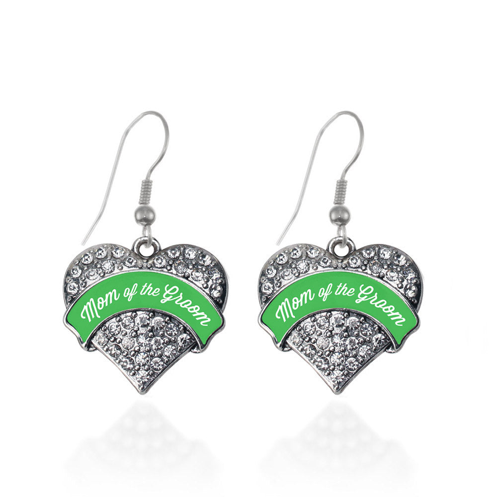 Emerald Green Mom of the Groom Pave Heart Charm
