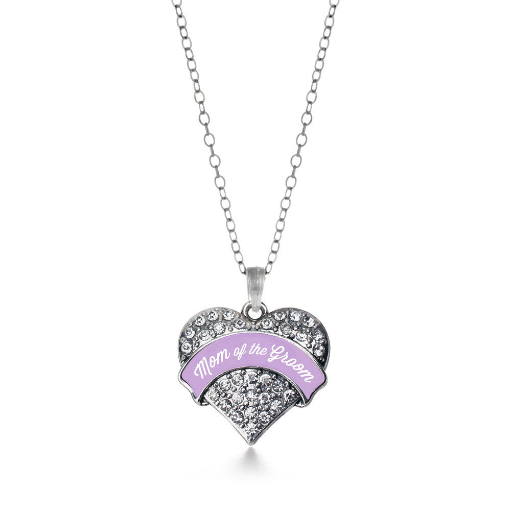 Lavender Mom of the Groom Pave Heart Charm