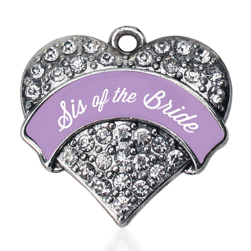 Lavender Sis of the Bride Pave Heart Charm